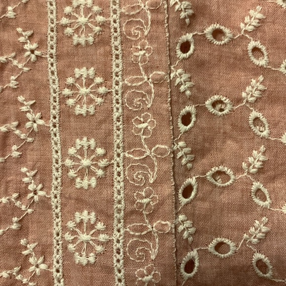 ZARA Malina Coquette Embroidered Pink White Floral Midi Dress 100% Cotton SZ S - Picture 4 of 12